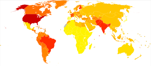 800px-Unipolar_depressive_disorders_world_map_-_DALY_-_WHO2004