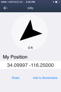 The coordinates on Maps With Me