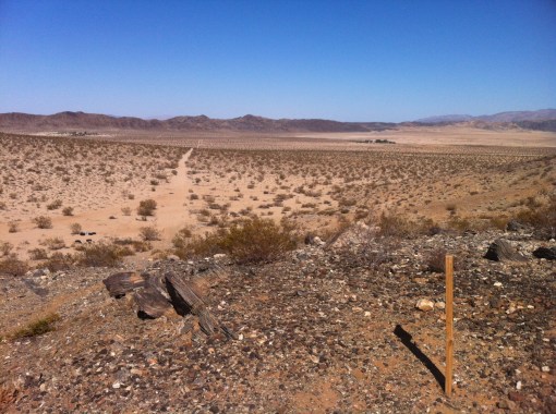 This is looking down into Sunfair from the north tip of the Bunker Mountains. Sunny Sands is the road heading off into the east. The microconfluence is close to where Sunny Sands ends. 